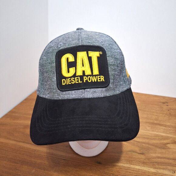 Caterpillar CAT Trucker Hat Hook and Loop Closure Black/Gray Cap Diesel Power - Picture 1 of 7